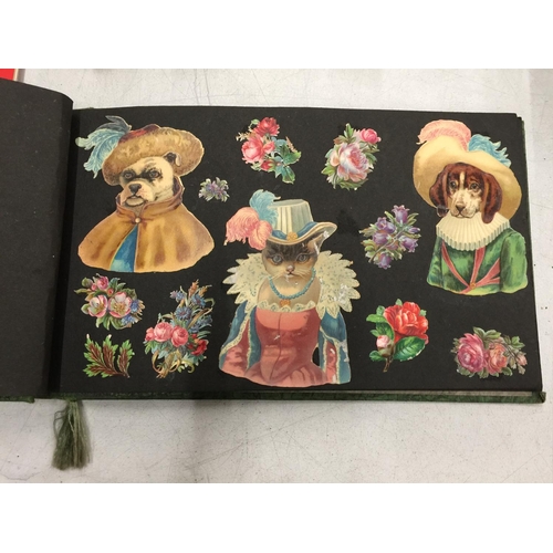 191 - A VINTAGE SCRAPBOOK FILLED WITH VICTORIAN IMAGES