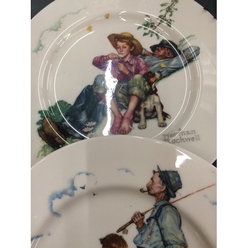 203 - FOUR NORMAN ROCKWELL WALL PLATES DIAMETER 27CM