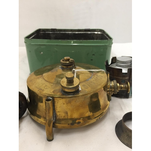 209 - A BURMOS TOURING STOVE IN ORIGINAL TIN