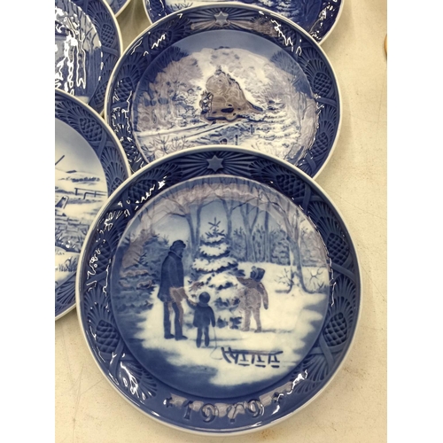 227 - A COLLECTION OF TEN ROYAL COPENHAGEN CHRISTMAS PLATES TO INCLUDE 1973, 1977, 1979, 1975, 1976, 1978