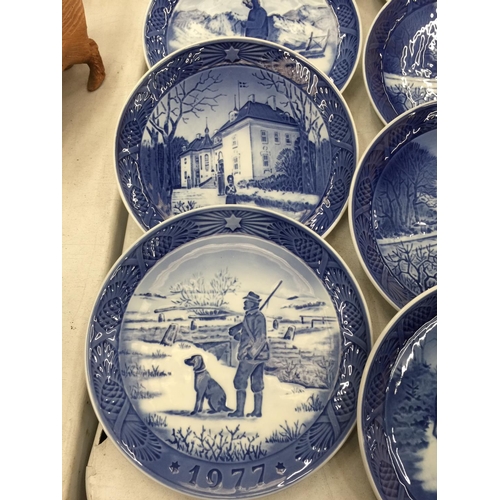 227 - A COLLECTION OF TEN ROYAL COPENHAGEN CHRISTMAS PLATES TO INCLUDE 1973, 1977, 1979, 1975, 1976, 1978