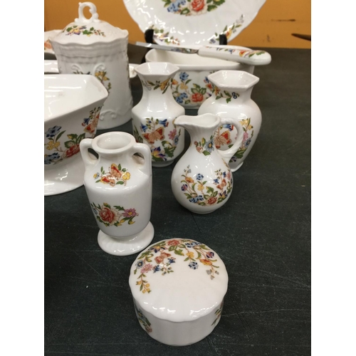 239 - A QUANTITY OF AYNSLEY CHINA 'COTTAGE GARDEN' TO INCLUDE SMALL VASES, JUGS, TRINKET BOXES, PLATES, BU... 