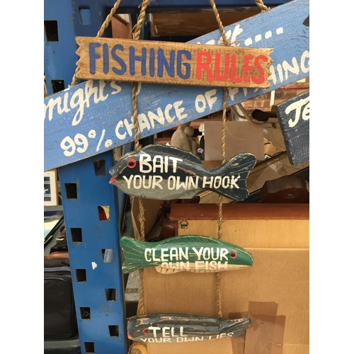 245 - FOUR WOODEN FISHING SIGNS