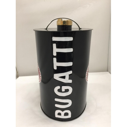 248 - A BLACK BUGATTI PETROL CAN