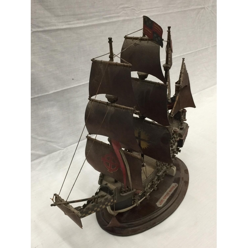 322 - A HAND PAINTED MODEL OF THE GREAT HARRY DATED 1940 L: 49CM