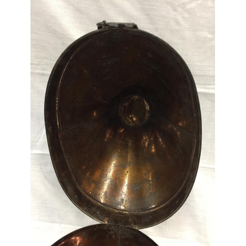 38A - A VICTORIAN KENT ARTILLERY COPPER HELMET BOX OF HAROLD EVERARD HAMBRO