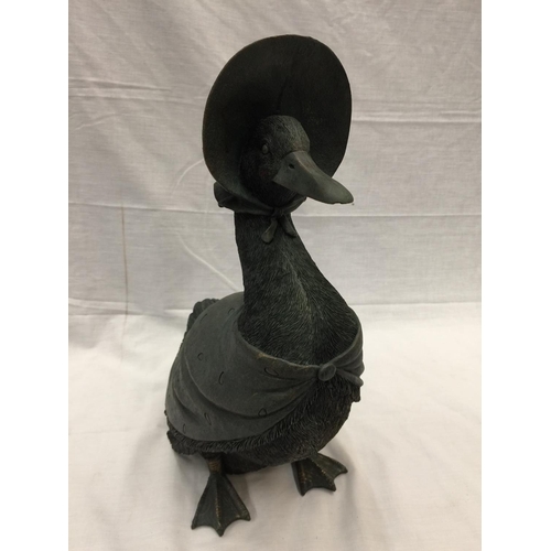 54 - A GEMIMA PUDDLE DUCK GARDEN ORNAMENT H: 44CM