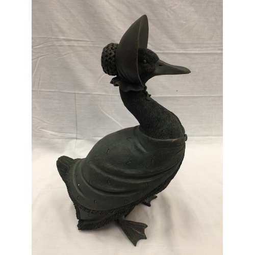 54 - A GEMIMA PUDDLE DUCK GARDEN ORNAMENT H: 44CM