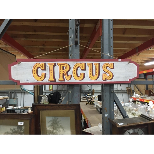 487 - A HANDPAINTED 'CIRCUS' SIGN 99CM X 19CM