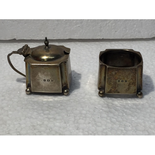 673 - TWO BIRMINGHAM HALLMARKED SILVER CONDIMENTS WEIGHT 49 GRAMS