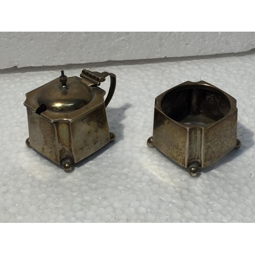 673 - TWO BIRMINGHAM HALLMARKED SILVER CONDIMENTS WEIGHT 49 GRAMS