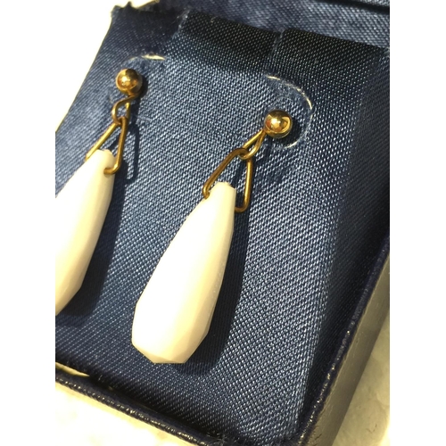 677 - A PAIR OF GOLD EARRINGS IN A PRESENTATION BOX