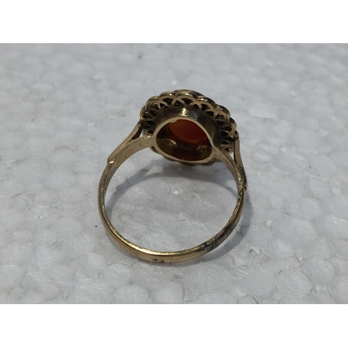 681 - A 9CT GOLD CAMEO RING