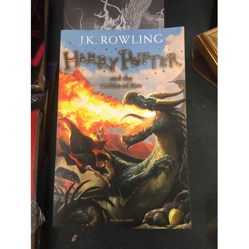 804 - FIVE HARRY POTTER BOOKS TO INCLUDE THE GOBLET OF FIRE, HALF BLOOD PRINCE, ETC