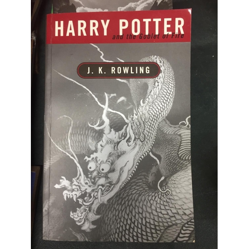 804 - FIVE HARRY POTTER BOOKS TO INCLUDE THE GOBLET OF FIRE, HALF BLOOD PRINCE, ETC