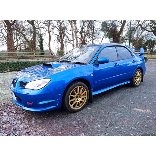 155 - SUBARU IMPREZA STI TYPE UK 2007 IN WORLD RALLY BLUE, MOT UNTIL JANUARY 2023. GENUINE 113000 MILES. G... 