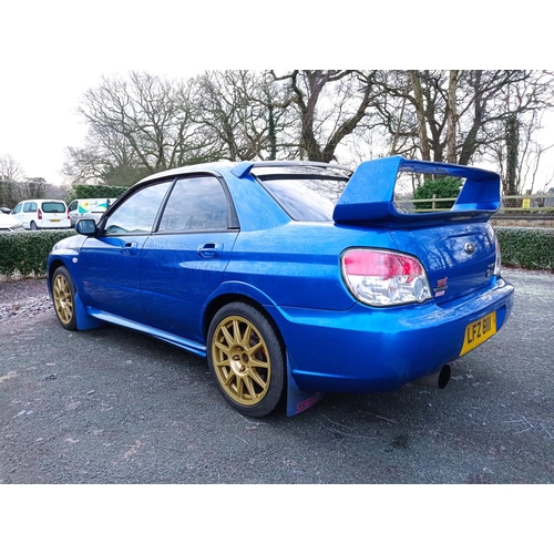 155 - SUBARU IMPREZA STI TYPE UK 2007 IN WORLD RALLY BLUE, MOT UNTIL JANUARY 2023. GENUINE 113000 MILES. G... 