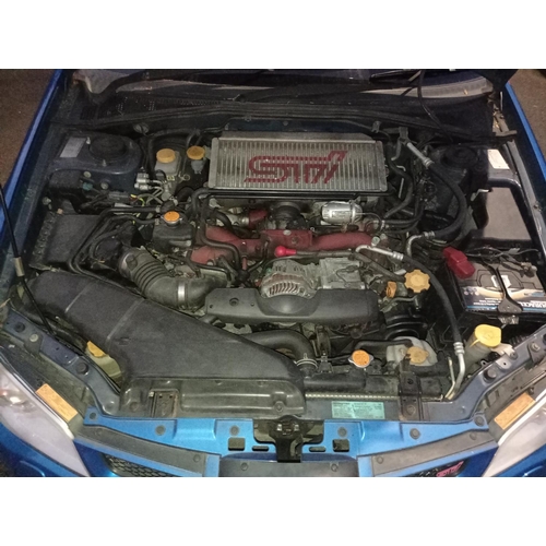 155 - SUBARU IMPREZA STI TYPE UK 2007 IN WORLD RALLY BLUE, MOT UNTIL JANUARY 2023. GENUINE 113000 MILES. G... 