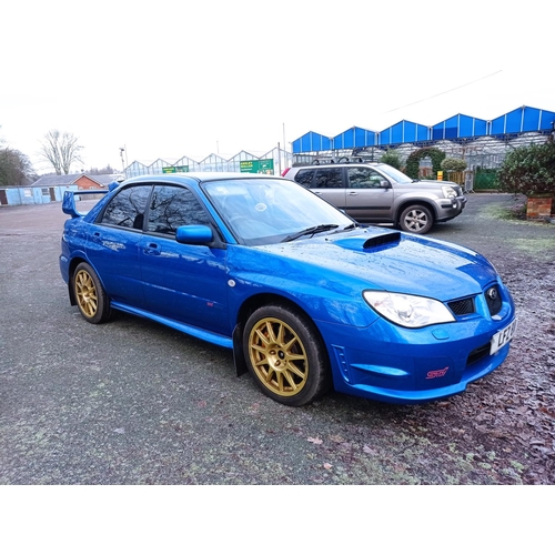 155 - SUBARU IMPREZA STI TYPE UK 2007 IN WORLD RALLY BLUE, MOT UNTIL JANUARY 2023. GENUINE 113000 MILES. G... 