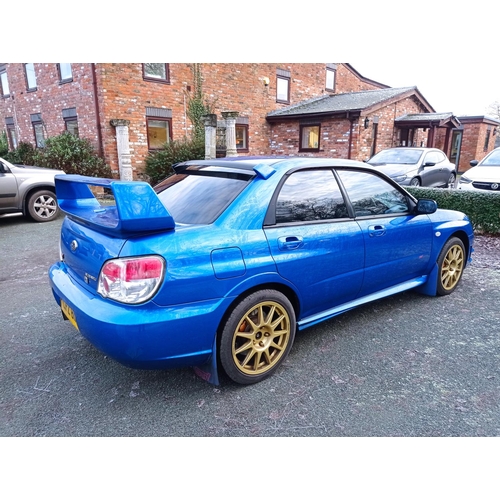 155 - SUBARU IMPREZA STI TYPE UK 2007 IN WORLD RALLY BLUE, MOT UNTIL JANUARY 2023. GENUINE 113000 MILES. G... 