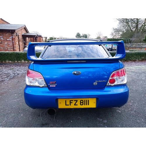 155 - SUBARU IMPREZA STI TYPE UK 2007 IN WORLD RALLY BLUE, MOT UNTIL JANUARY 2023. GENUINE 113000 MILES. G... 