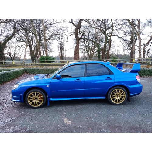 155 - SUBARU IMPREZA STI TYPE UK 2007 IN WORLD RALLY BLUE, MOT UNTIL JANUARY 2023. GENUINE 113000 MILES. G... 