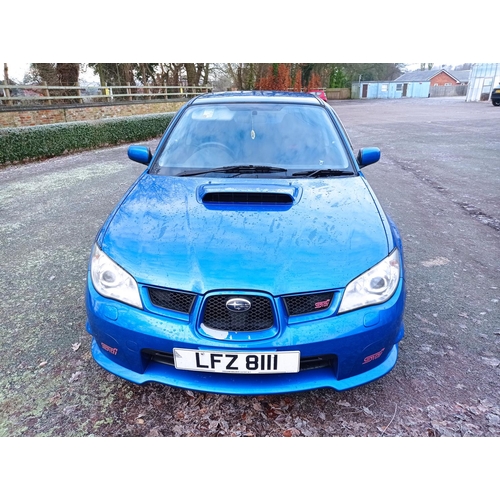 155 - SUBARU IMPREZA STI TYPE UK 2007 IN WORLD RALLY BLUE, MOT UNTIL JANUARY 2023. GENUINE 113000 MILES. G... 