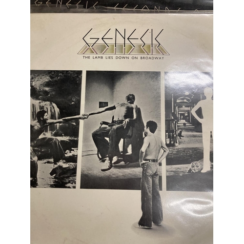 362 - SEVEN VINTAGE GENESIS 33RPM VINYL LP RECORDS, TRESPASS, SELLING ENGLAND BY THE POUND, THE LAMB LIES ... 