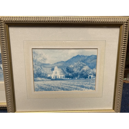 374 - THREE FRAMED PRINTS, GROOT CONSTANTIA WINE ESTATE CAPE TOWN SIGNED BY JOHN CULINGWORTH, GROOT CONSTA... 