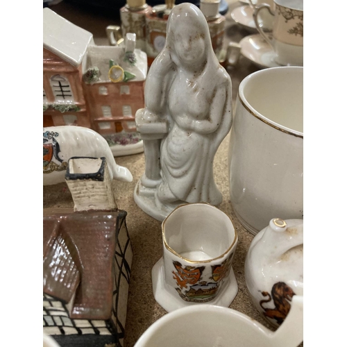 380 - A LARGE QUANTITY OF CRESTED WARE TO INCLUDE CUPS, JUGS, BOWLS, ETC