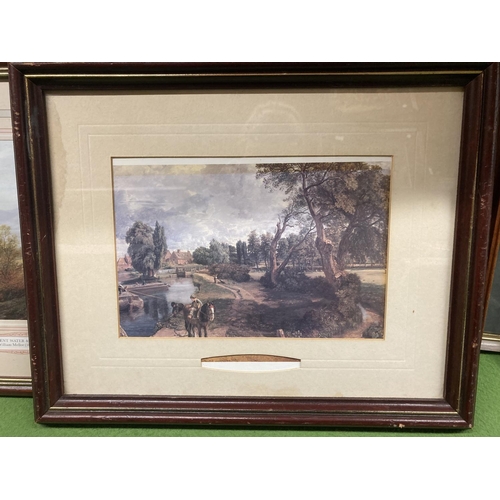 406 - A WATERCOLOUR ON CARD OF A LAKELAND SCENE SIGNED E. Z. W. PRIOR PLUS FOUR FRAMED PRINTS OF COUNTRY S... 