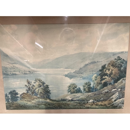 407 - A FRAMED PRINT 'THE ENGLISH LAKES' THIRLMERE 77CM X 57CM