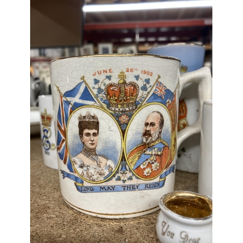 459 - A QUANTITY OF ROYAL COMMEMORATIVE WARE MUGS AND CUPS