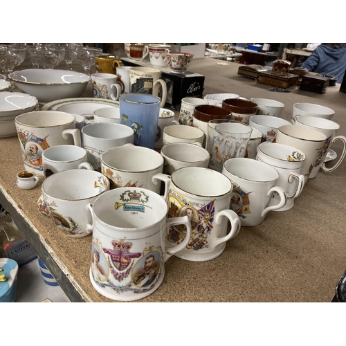 459 - A QUANTITY OF ROYAL COMMEMORATIVE WARE MUGS AND CUPS