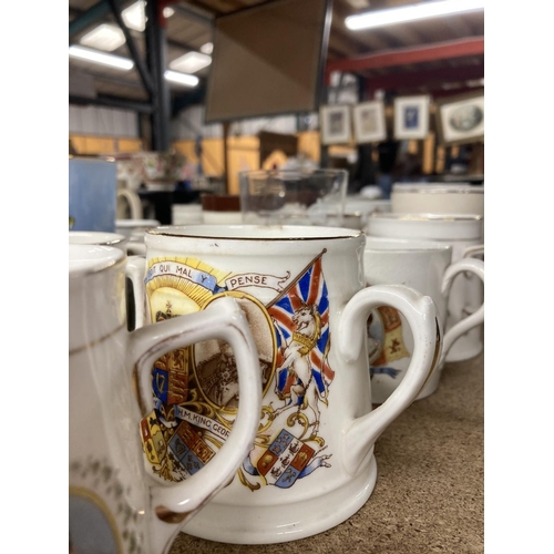 459 - A QUANTITY OF ROYAL COMMEMORATIVE WARE MUGS AND CUPS