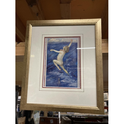 858 - THREE FRAMED PRINTS OF NYMPHS AND FAIRIES