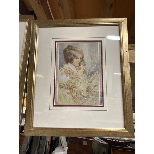 858 - THREE FRAMED PRINTS OF NYMPHS AND FAIRIES