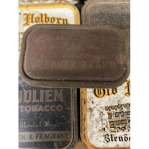 878 - A QUANTITY OF VINTAGE TOBACCO TINS TO INCLUDE ST JULIEN, ST BRUNO, OLD HOLBORN, ETC