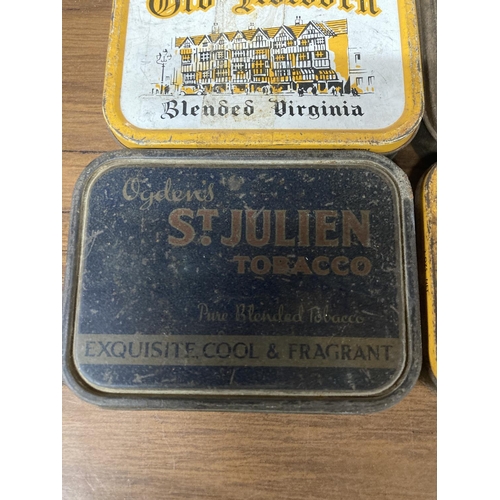 878 - A QUANTITY OF VINTAGE TOBACCO TINS TO INCLUDE ST JULIEN, ST BRUNO, OLD HOLBORN, ETC