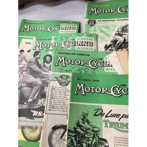 353 - FIFTEEN ISSUES OF MOTORCYCLING WITH MOTOR SCOOTER WEEKLY MAGAZINES ALL 1960