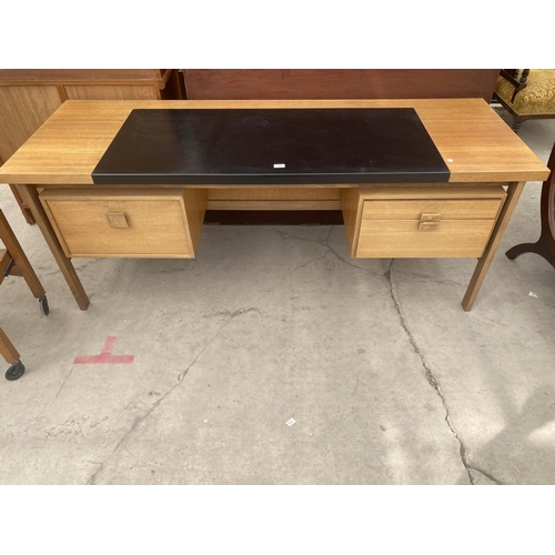 2683 - A RETRO G-PLAN E.GOMME TWIN-PEDESTAL DESK, 74X26