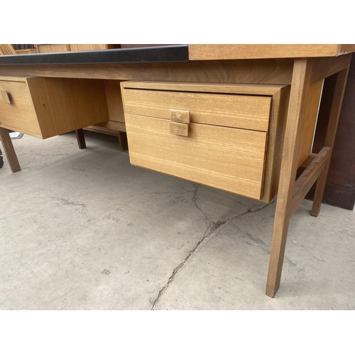 2683 - A RETRO G-PLAN E.GOMME TWIN-PEDESTAL DESK, 74X26