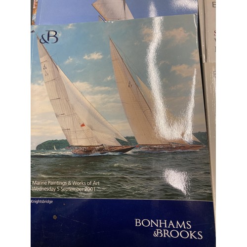 297 - A QUANTITY OF BONHAMS AUCTIONEERS BACK CATALOGUES FROM LONDON AND NEW YORK SCIENTIFIC AND MARINE AND... 