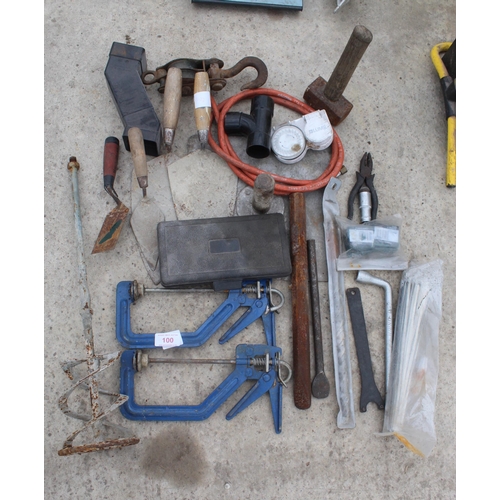 100 - ASSORTED TOOLS  NO VAT