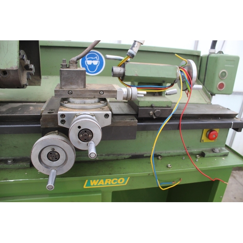 12 - WARCO 220 METAL LATHE 3 PHASE  NO  VAT