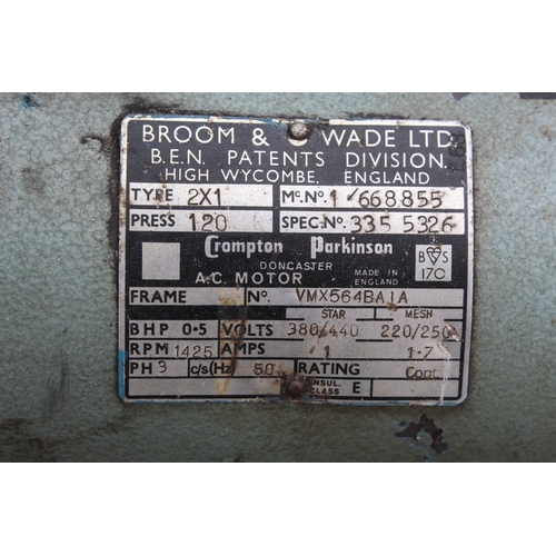 81 - BOOM AND WADE COMPRESSOR  NO VAT