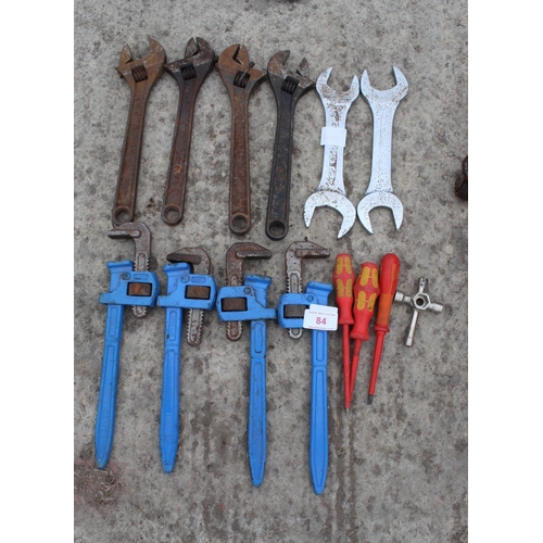 84 - 14   ASSORTED HAND TOOLS  NO VAT