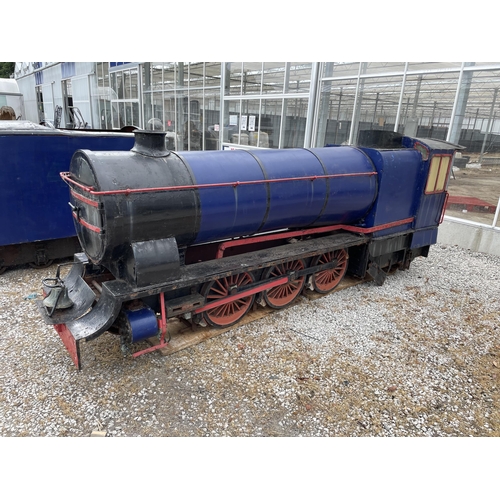 176 - A RAILWAY LOCOMOTIVE AND TENDER - BLUE PACIFIC, WITH CAST ALLOY NAME PLATES - 15 INCH GAUGE, FOR RES... 