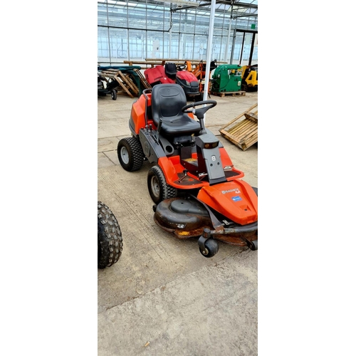 144A - HUSQVARNA RIDE ON MOWER GOOD RUNNER STARTS FIRST TIME  NO VAT