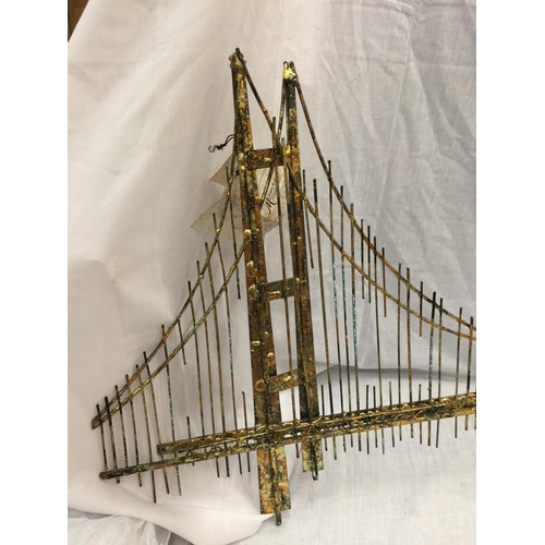 29 - A DECORATIVE METAL WALL SCULPTURE OF A BRIDGE FROM C .JERE COLLECTION BY ARTISAN HOUSE WITH COA